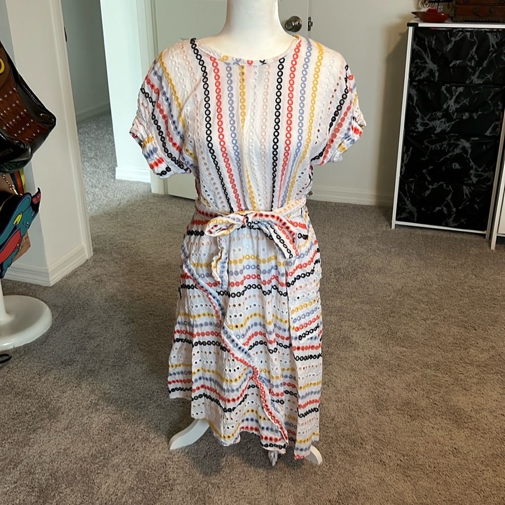 EUC Eva Franco Anthropologie Eyelet Dress - Size 8